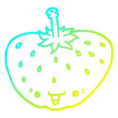 cold gradient line drawing cartoon strawberry