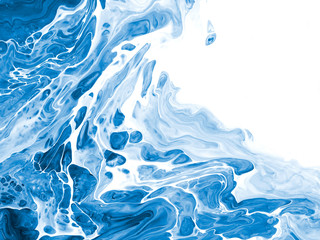 Blue creative abstract hand painted background with brush strokes, wallpaper, texture