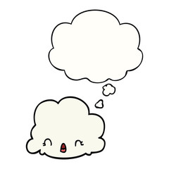 cartoon cloud and thought bubble