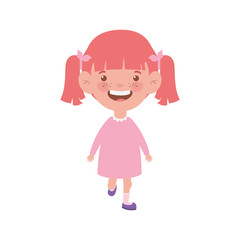 baby girl standing smiling on white background