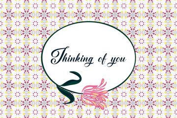 Thinking of you - card. illustration