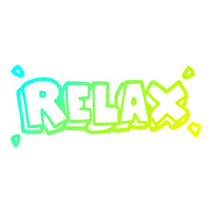 cold gradient line drawing cartoon relax symbol