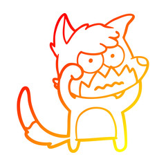 warm gradient line drawing cartoon annoyed fox