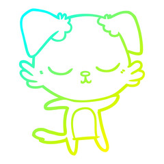 cold gradient line drawing cute cartoon dog