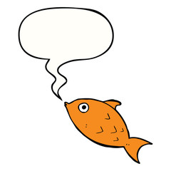 cartoon fish and speech bubble
