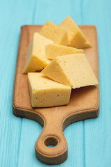 cheese on a cutting board