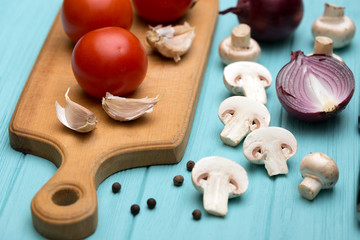 tomatoes on a cutting board