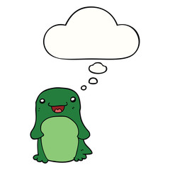 cartoon penguin and thought bubble