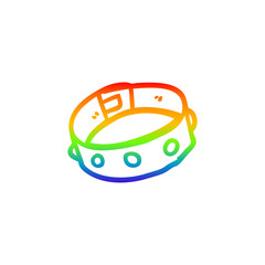 rainbow gradient line drawing cartoon dog collar