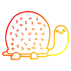 warm gradient line drawing cute cartoon turtle