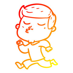 warm gradient line drawing cartoon model guy pouting