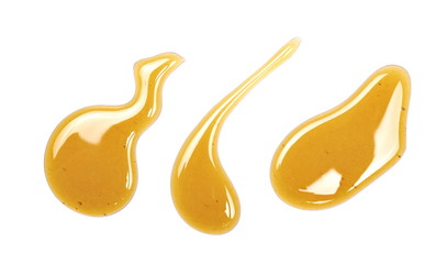 Honey isolated on white background, top view