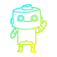 cold gradient line drawing cartoon robot