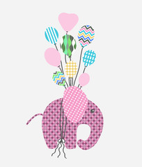 flying elephant chart, graphics for children's products