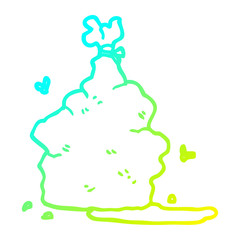 cold gradient line drawing cartoon garbage bag