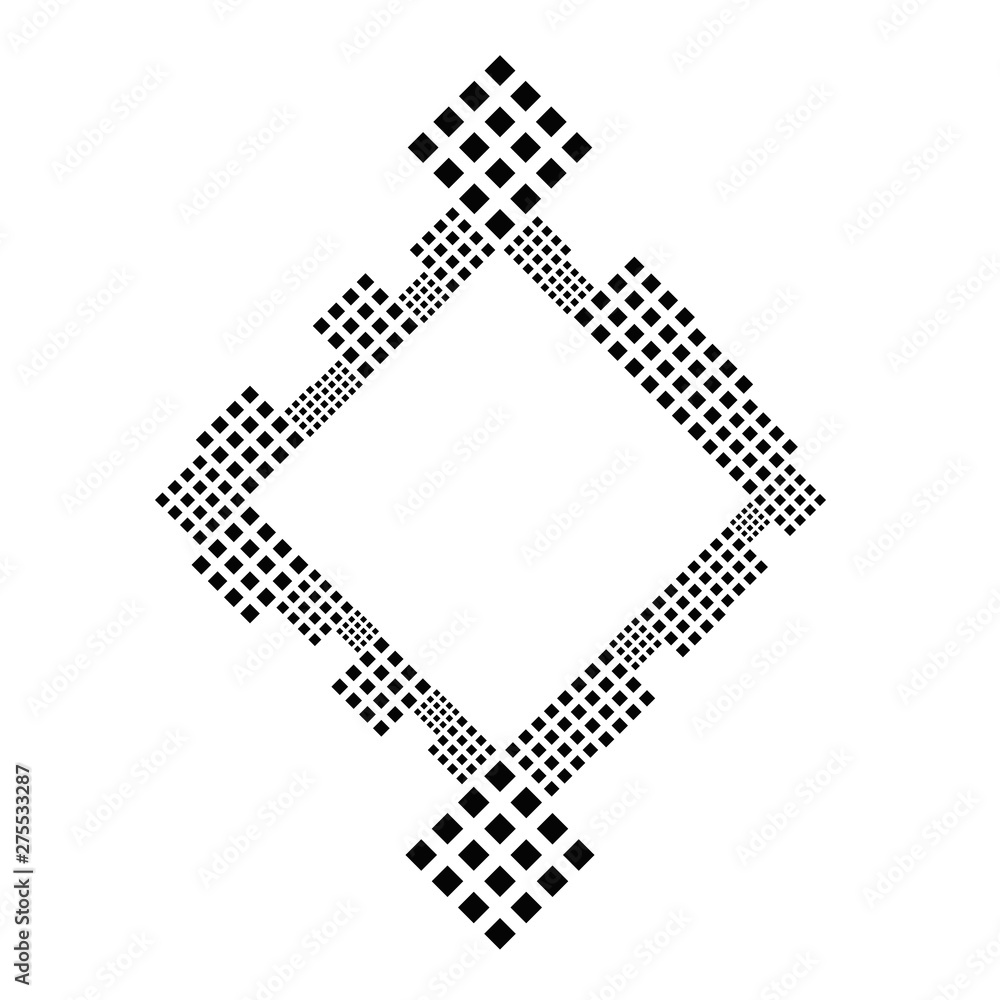 Aufkleber square frame background - monochrome geometrical abstract vector illustration from diagonal squares