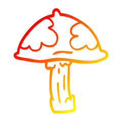 warm gradient line drawing cartoon wild mushroom