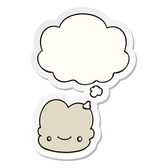 cartoon cloud and thought bubble as a printed sticker