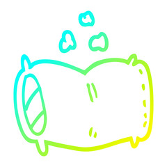 Fototapeta premium cold gradient line drawing cartoon fluffy pillow