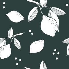 Vector abstract lemon seamless pattern.