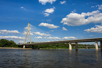 Fototapeta na wymiar The Świętokrzyski Bridge in Warsaw 
