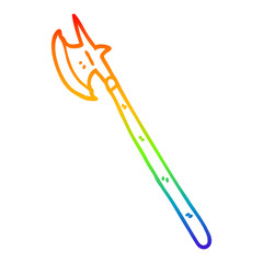 rainbow gradient line drawing cartoon medieval weapon