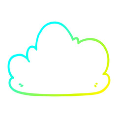 cold gradient line drawing cartoon cloud
