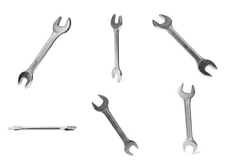 Basket of fresh towels on grey background