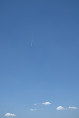 airplane flying in the sky, nature, white, air, day,light, clear,space, beautiful, 