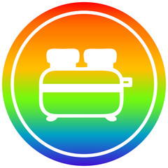 burnt toast circular in rainbow spectrum