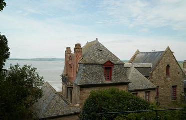 Old houses in Mont St Michel village