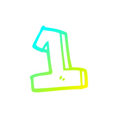 cold gradient line drawing cartoon number 1