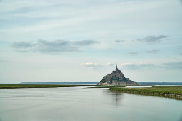 Mont St Michel with full Couesnon River