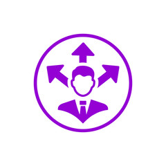 Business decision, business plan, decision making, management, plan, planning, strategy violet color icon