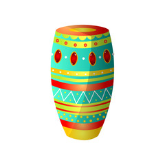 National brazil drums from wood with colorful ornament