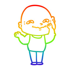 rainbow gradient line drawing cartoon creepy guy