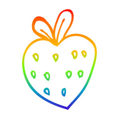 rainbow gradient line drawing cartoon strawberry fr