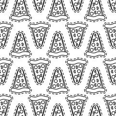 pattern of patches of delicious pizza fast food