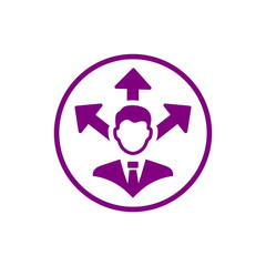 Business decision, business plan, decision making, management, plan, planning, strategy purple color icon