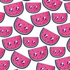pattern of slices of watermelons fruits kawaii