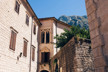 Street of the ancient town of Kotor in Montenegro
