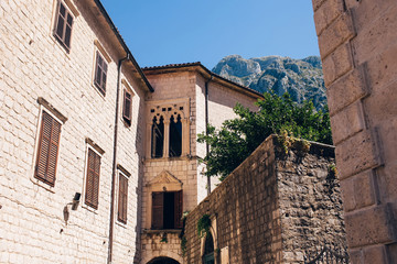 Fototapeta na wymiar Street of the ancient town of Kotor in Montenegro
