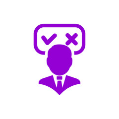 Business decision, business plan, decision making, management, plan, planning, strategy violet color icon