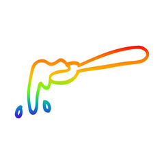 rainbow gradient line drawing cartoon ladle of food