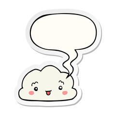 cartoon cloud and speech bubble sticker