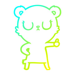 cold gradient line drawing peaceful cartoon bear cub