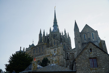 Gothic Choir of Mont St Michel over the village