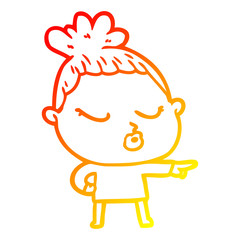 warm gradient line drawing cartoon calm woman