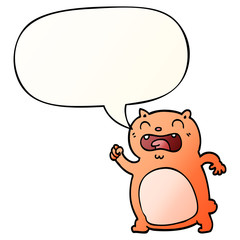 cartoon cat and speech bubble in smooth gradient style