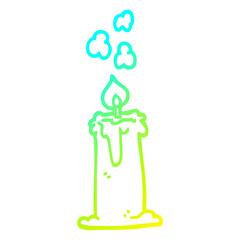 cold gradient line drawing cartoon candle burning